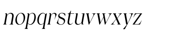 Calgera Light Condensed Oblique Font LOWERCASE