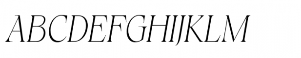 Calgera Thin Condensed Oblique Font UPPERCASE