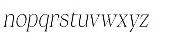 Calgera Thin Condensed Oblique Font LOWERCASE