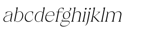 Calgera Thin Oblique Font LOWERCASE