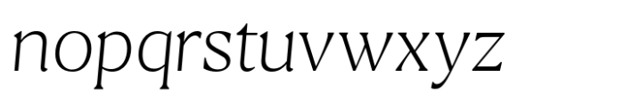 Calibra Text Thin Italic Font LOWERCASE