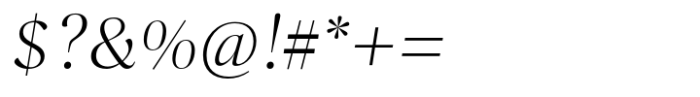 Callas Extralight Italic Font OTHER CHARS