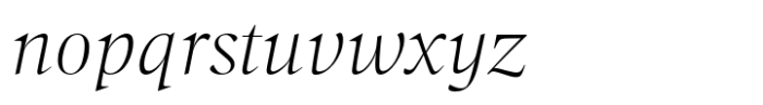 Callas Extralight Italic Font LOWERCASE