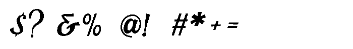 Callibre Calligraphy Font OTHER CHARS
