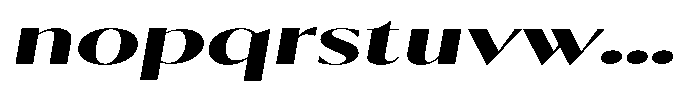 Calvion Sans Calvion Black Slanted Extra Expanded Font LOWERCASE
