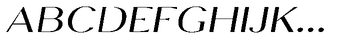 Calvion Sans Calvion Extra Light Slanted Expanded Font UPPERCASE