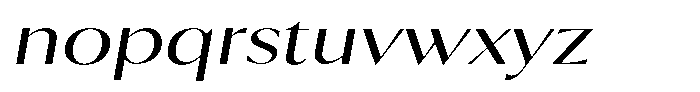 Calvion Sans Calvion Extra Light Slanted Expanded Font LOWERCASE