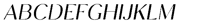 Calvion Sans Calvion Extra Light Slanted Font UPPERCASE