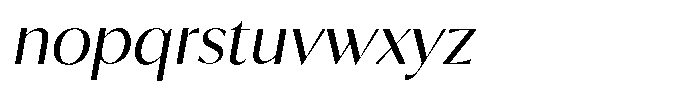 Calvion Sans Calvion Extra Light Slanted Font LOWERCASE