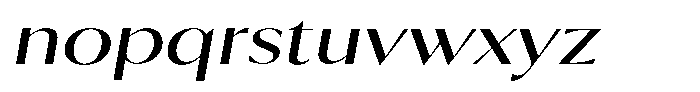 Calvion Sans Calvion Light Slanted Expanded Font LOWERCASE