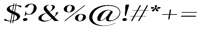 Calvion Sans Calvion Light Slanted Extra Expanded Font OTHER CHARS