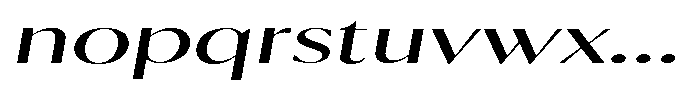 Calvion Sans Calvion Light Slanted Extra Expanded Font LOWERCASE
