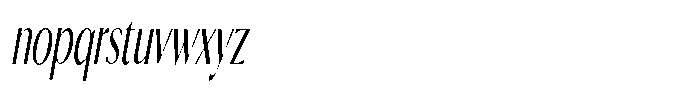 Calvion Sans Calvion Light Slanted Ultra Condensed Font LOWERCASE