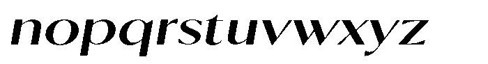 Calvion Sans Calvion Medium Slanted Expanded Font LOWERCASE