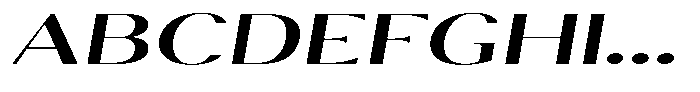 Calvion Sans Calvion Medium Slanted Extra Expanded Font UPPERCASE