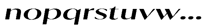 Calvion Sans Calvion Medium Slanted Extra Expanded Font LOWERCASE