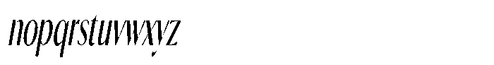 Calvion Sans Calvion Medium Slanted Ultra Condensed Font LOWERCASE