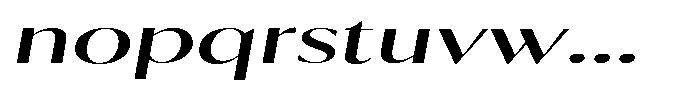 Calvion Sans Calvion Slanted Extra Expanded Font LOWERCASE