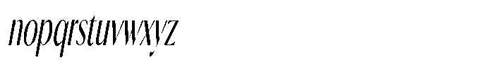 Calvion Sans Calvion Slanted Ultra Condensed Font LOWERCASE