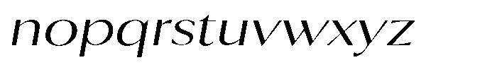Calvion Sans Calvion Thin Slanted Expanded Font LOWERCASE