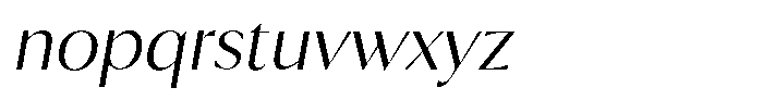 Calvion Sans Calvion Thin Slanted Font LOWERCASE