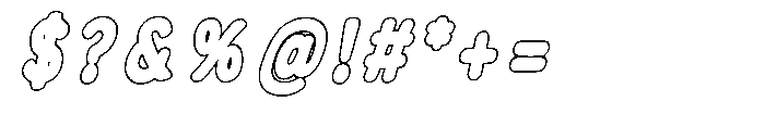 Calyon Outline Extra Bold Italic Font OTHER CHARS