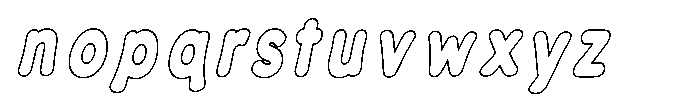 Calyon Outline Extra Bold Italic Font LOWERCASE