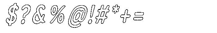 Calyon Outline Italic Font OTHER CHARS