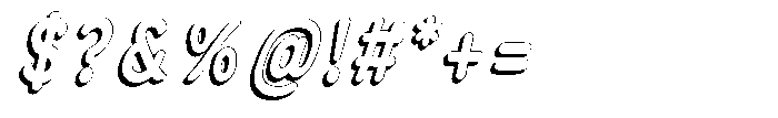 Calyon Shadow Bold Italic Font OTHER CHARS