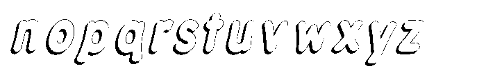 Calyon Shadow Extra Bold Italic Font LOWERCASE