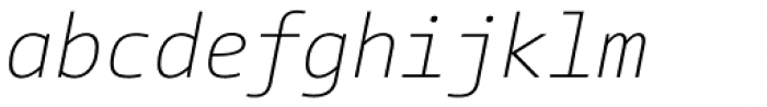 CamingoMono ExtraLight Italic Font LOWERCASE