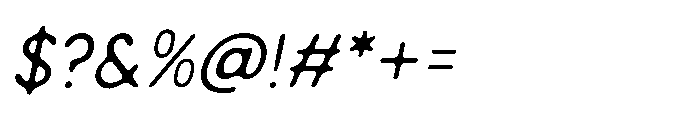 Campeno Blur Italic Font OTHER CHARS
