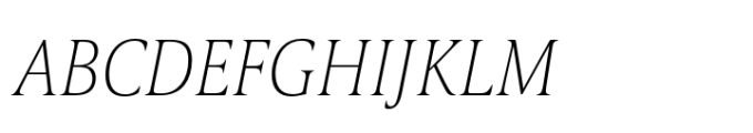 Candide Condensed Thin Italic Font UPPERCASE