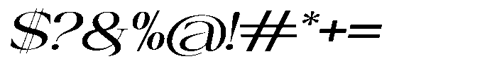 Canella Expanded Italic Font OTHER CHARS