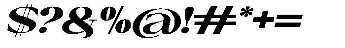 Canella Extra Bold Expanded Italic Font OTHER CHARS