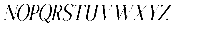 Canella Light Condensed Italic Font UPPERCASE
