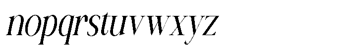 Canella Light Condensed Italic Font LOWERCASE