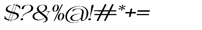 Canella Light Expanded Italic Font OTHER CHARS