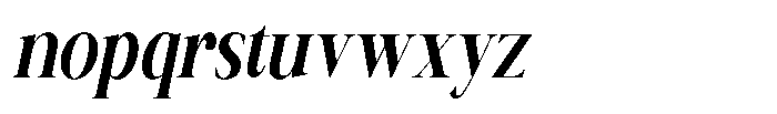 Canella Medium Condensed Italic Font LOWERCASE