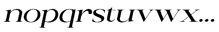 Canella Medium Expanded Italic Font LOWERCASE