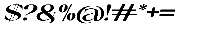 Canella Semi Bold Expanded Italic Font OTHER CHARS
