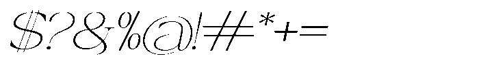 Canella Thin Expanded Italic Font OTHER CHARS