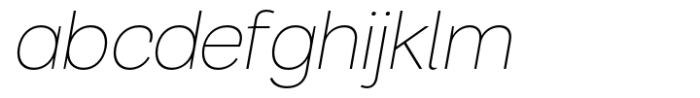 Caribantu Grotesque Thin Oblique Font LOWERCASE