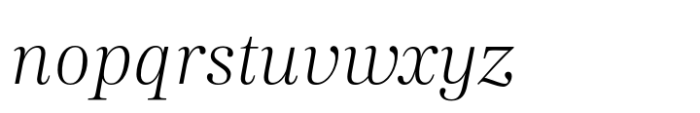 Carmay Extralight Italic Font LOWERCASE