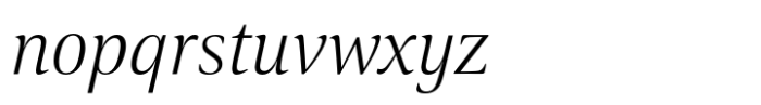 Carrara Fina Extralight Italic Font LOWERCASE