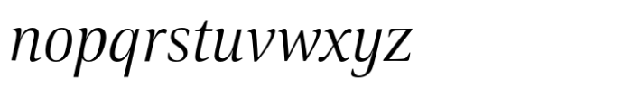 Carrara Fina Light Italic Font LOWERCASE