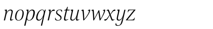 Carrara Fina Thin Italic Font LOWERCASE