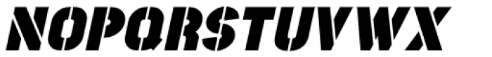 Casemark Stencil JNL Oblique Font LOWERCASE