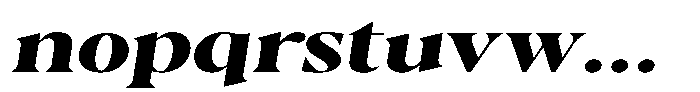 Casimo Extra Bold Expanded Oblique Font LOWERCASE