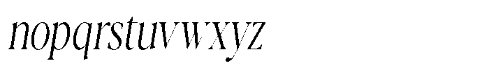Casimo Extra Light Condensed Oblique Font LOWERCASE